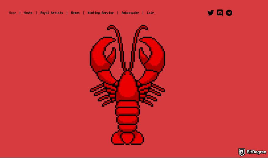 Cardano meme coins: a screenshot of Lobster's official website.