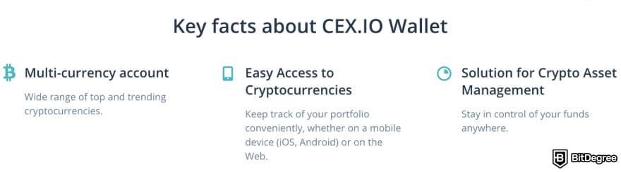 CEX.IO fees: key facts about CEX.IO wallet.