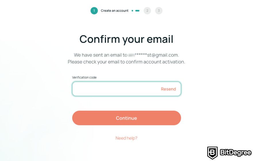 CEX.IO review: confirm email.