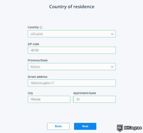 CEX.IO review: country of residence.