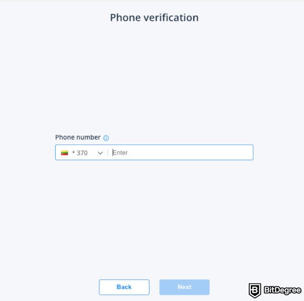 CEX.IO review: phone verification.