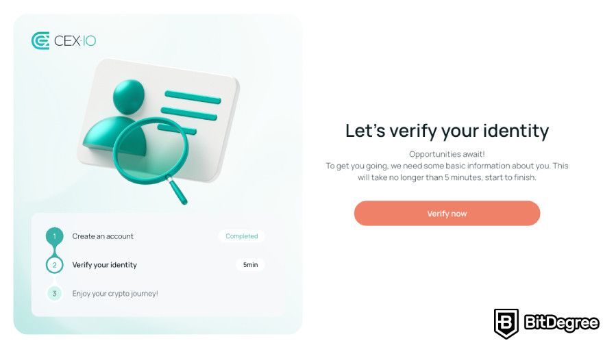CEX.IO review: verify identity.