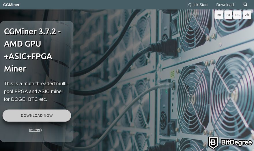 CGMiner review: a preview of CGMiner homepage.