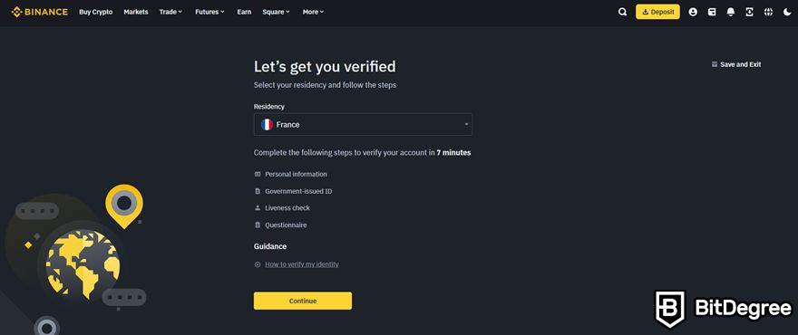 Chainlink staking: Binance KYC verification.