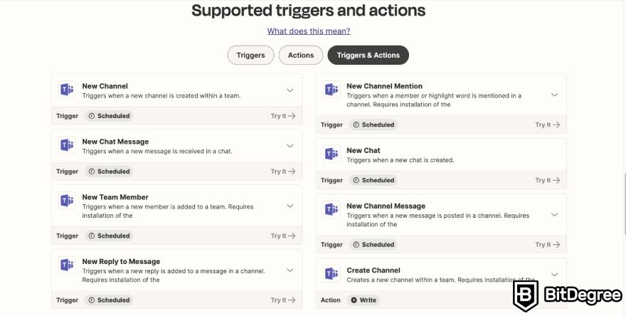 ChatGPT integration: Zapier's pre-made triggers and actions for ChatGPT and Slack integration.