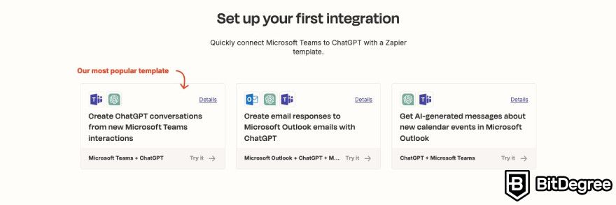 ChatGPT Teams: Zapier templates.