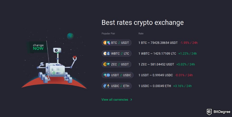 Cheapest cryptocurrency exchange: some of the exchange rates on ChangeNOW. Cheapest cryptocurrency exchange: some of the exchange rates on ChangeNOW.