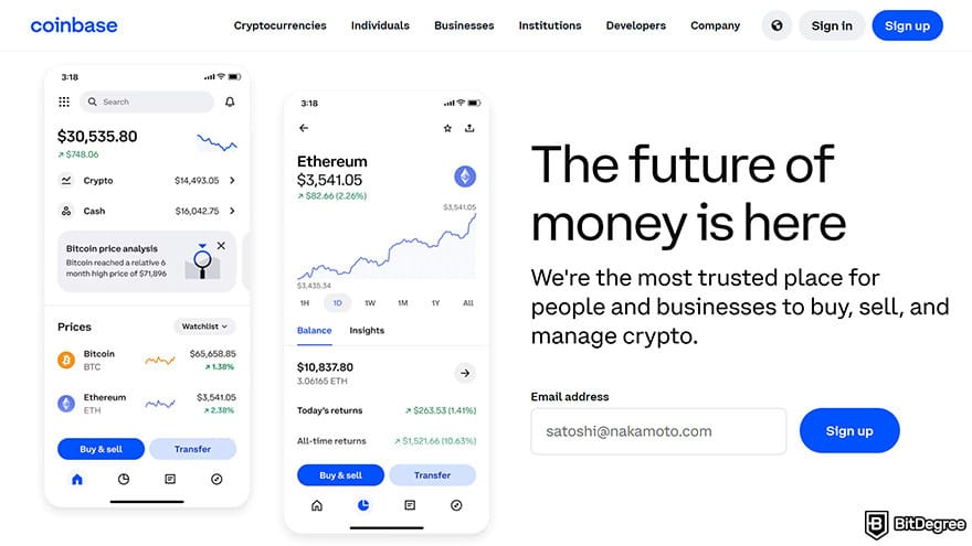Cheapest cryptocurrency exchange: Coinbase.