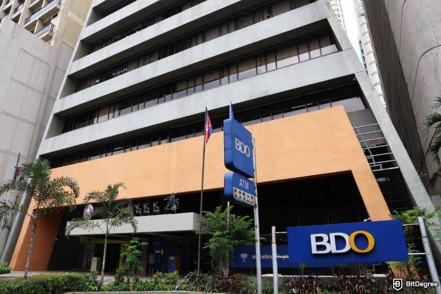 Cheapest way to send money to Philippines: BDO bank building in Philippines.
