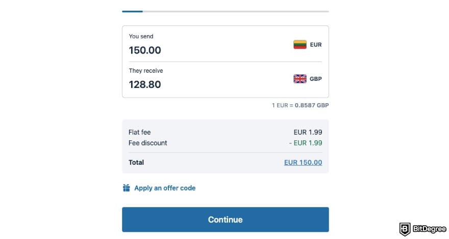 Cheapest way to send money to Philippines: money sending interface on Remitly.
