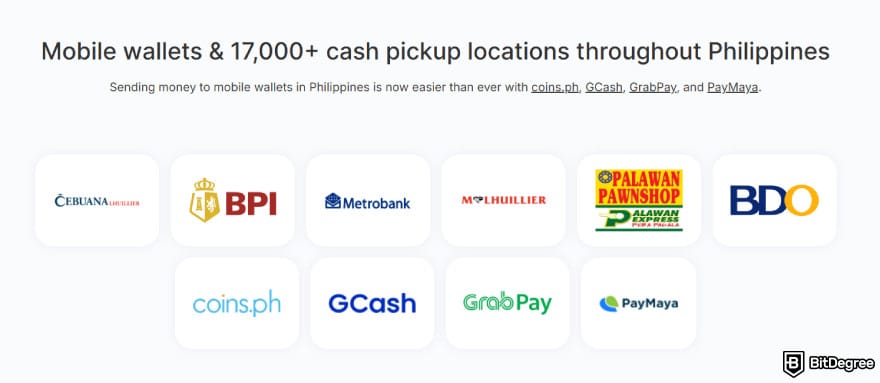 Cheapest way to send money to Philippines: Xe support for mobile wallets and 17,000+ cash pickup partners.
