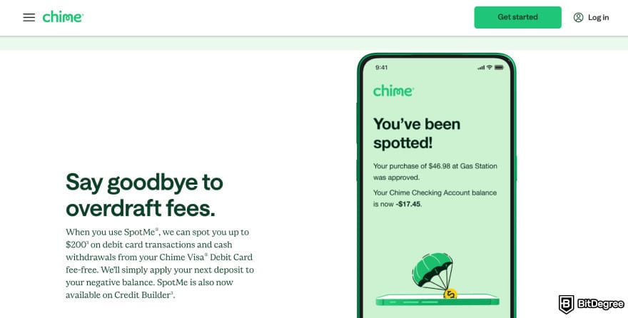 Chime review: Chime app review page.
