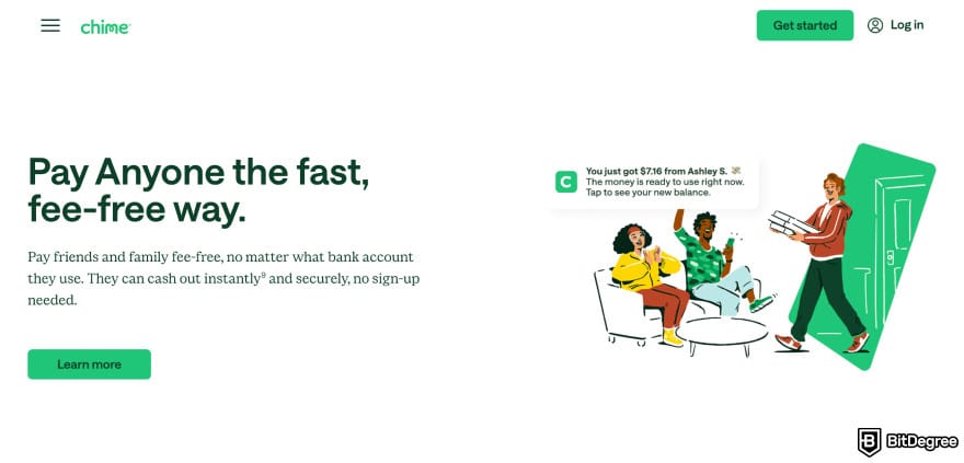 Chime review: Chime pay anyone page.