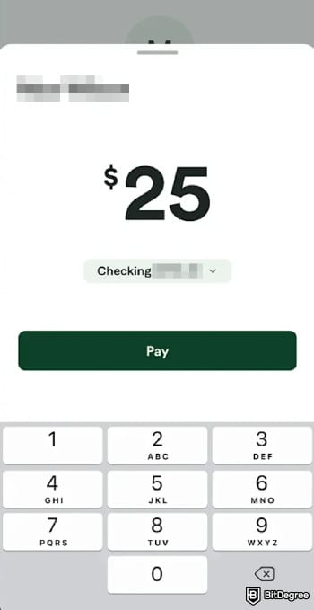 Chime review: Chime send money pay page.