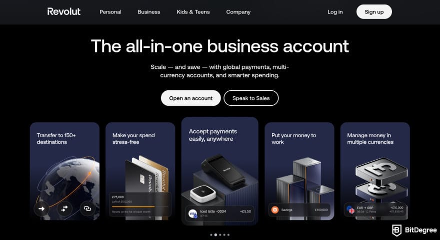Chime review: Revolut Business page.