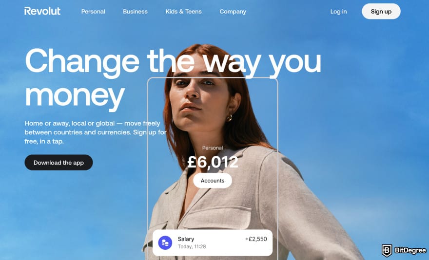 Chime review: Revolut homepage.