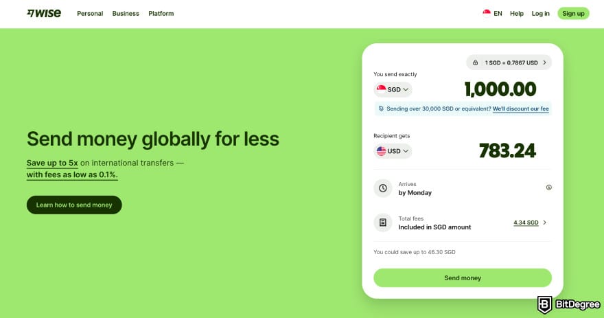Chime review: Wise homepage.