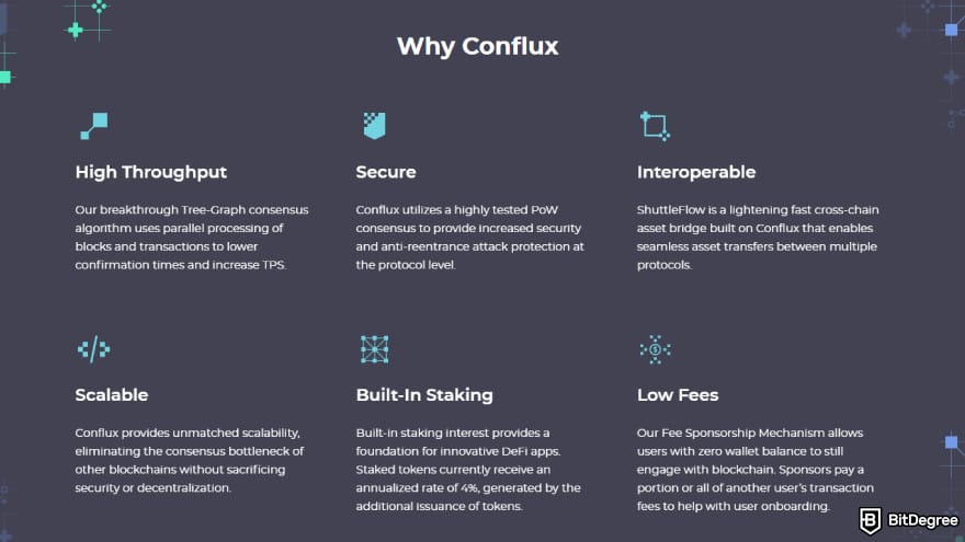 Chinese crypto coins: Conflux main features.