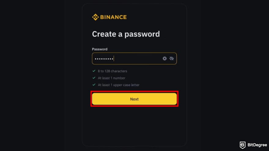 Chinese crypto coins: create a password.