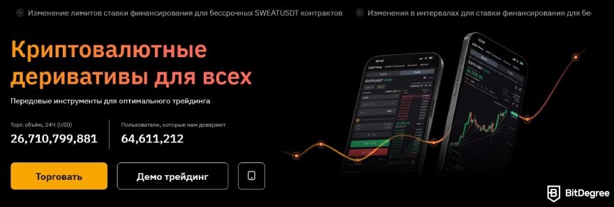 Что такое Bybit: целевая страница для деривативов Bybit.