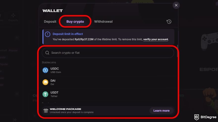 Cloudbet review: select the coin you want to buy. Cloudbet review: select the coin you want to buy.