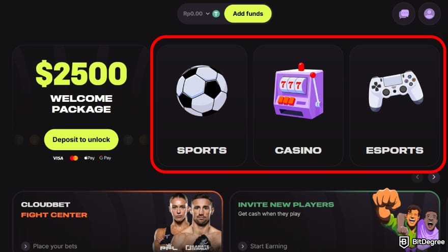 Cloudbet review: choose the game section. Cloudbet review: choose the game section.