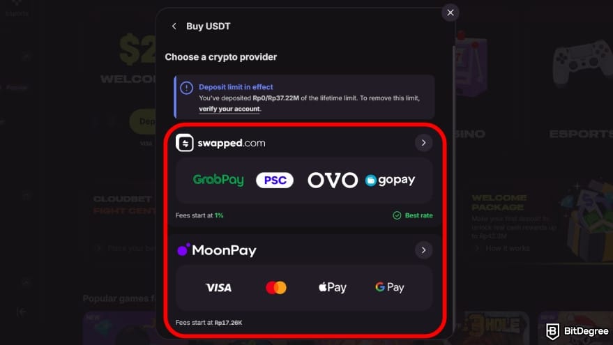 Cloudbet review: choose the payment method. Cloudbet review: choose the payment method.