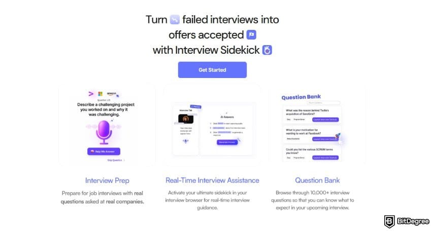 Cluely AI review: Interview Sidekick key features.