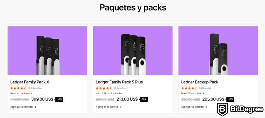 Codigo de descuento Ledger: paquetes y packs de promocion.