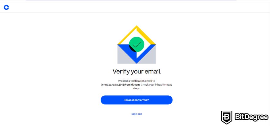 Sàn Coinbase là gì: Xác minh địa chỉ email.