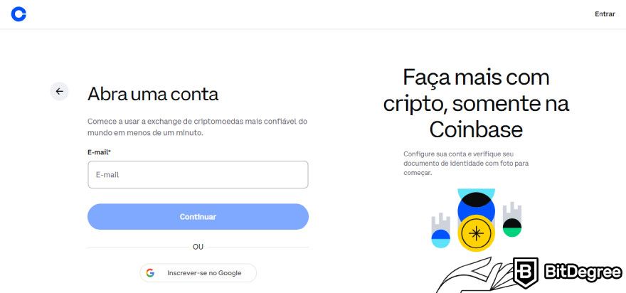 Análise da Coinbase: Abra uma Conta