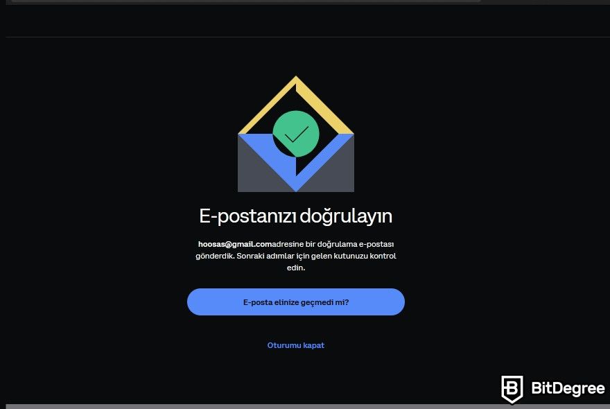 Coinbase Güvenilir Mi: E-posta doğrulama.