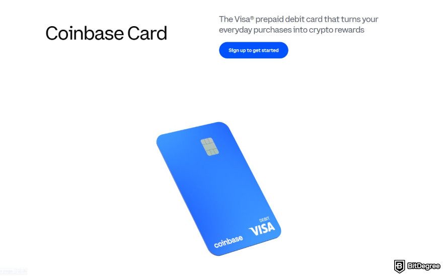 Coinbase fees: prepaid debit card.