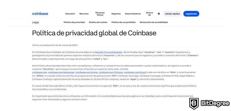 Coinbase Opiniones: Documentación Legal.