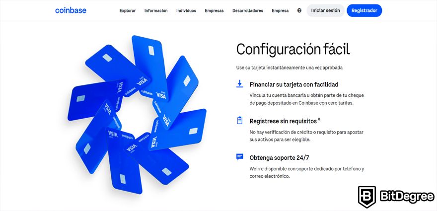 Coinbase Opiniones: Tarjeta Coinbase.