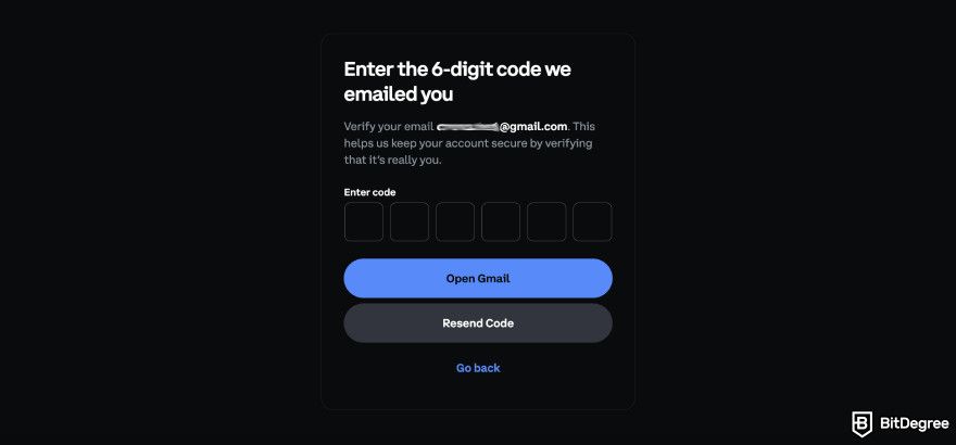 Coinbase review: verify your email.