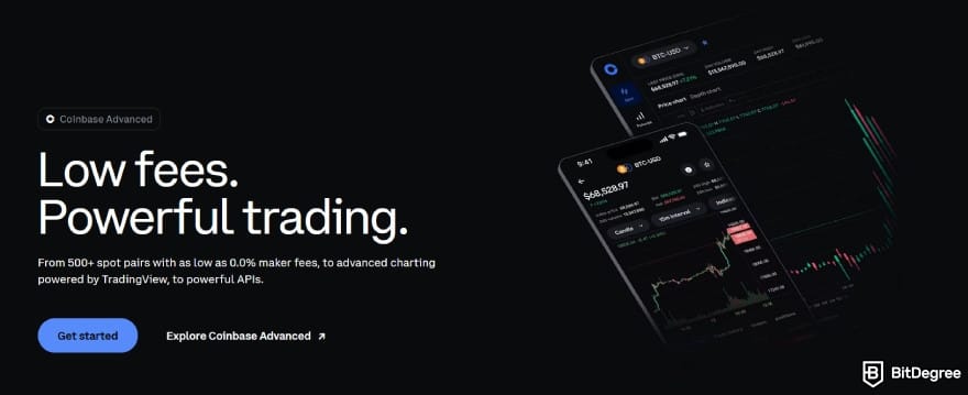 Coinbase vs Binance: Coinbase Advanced.