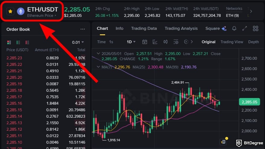 Coinbase vs Binance: select trading pairs.