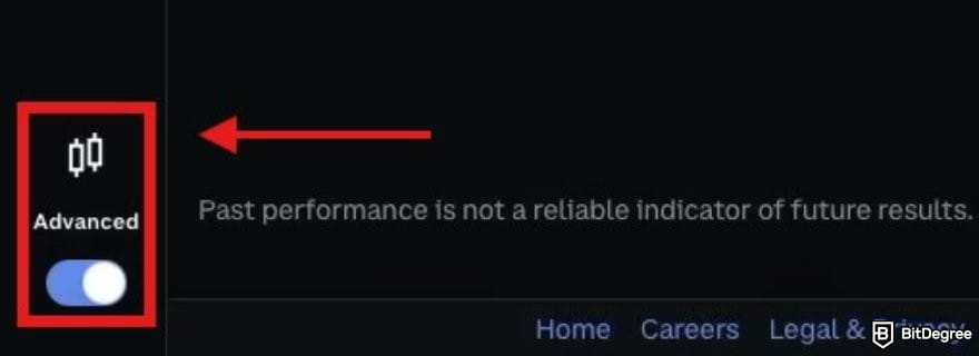 Coinbase vs Bybit: the Advanced toggle on Coinbase interface. Coinbase vs Bybit: the Advanced toggle on Coinbase interface.