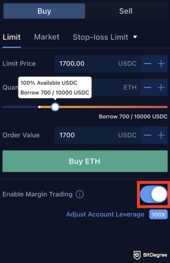 Coinbase VS Crypto.com: margin trading enabled on Crypto.com.