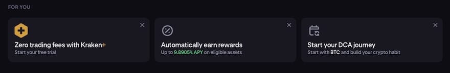 Coinbase vs Kraken: the DCA feature on Kraken's dashboard.