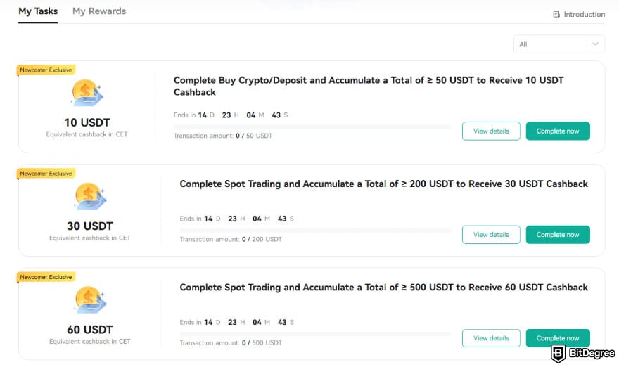 CoinEX referral code: available coupons, tasks, and deadlines.