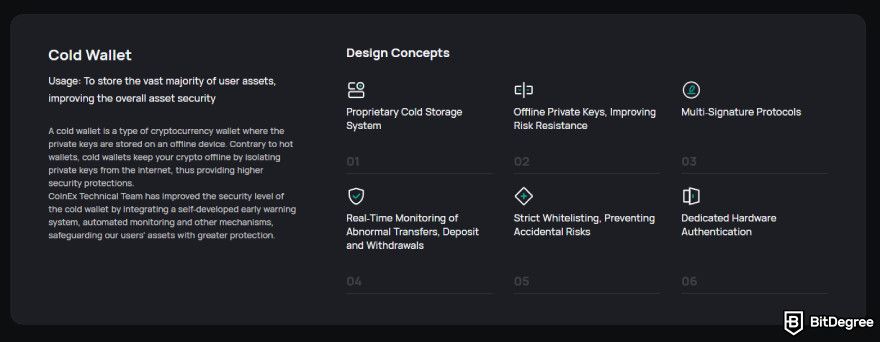 CoinEx review: enhanced cold wallet technology.