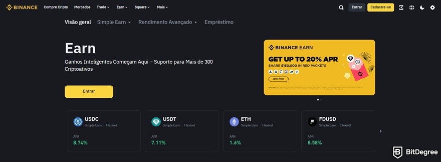 Coinext review: Binance Earn in Portuguese.