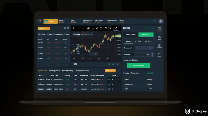 Coinexx review: Coinexx Alpha.