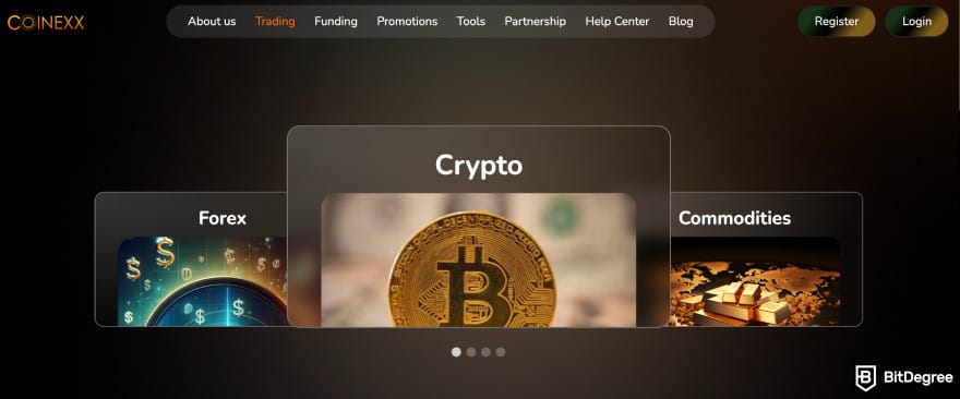 Coinexx review: Coinexx trading instruments.