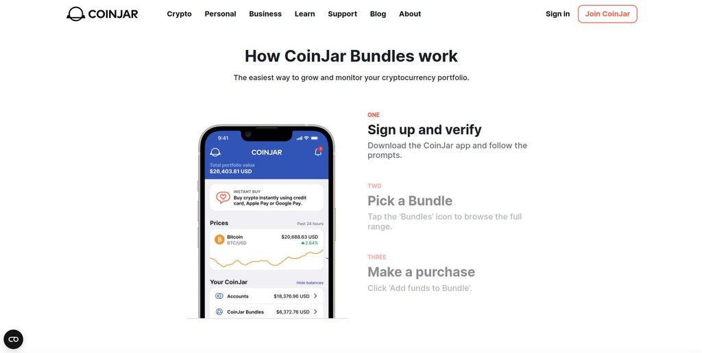 CoinJar review: a preview of how CoinJar Bundles work.