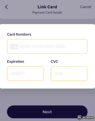 Coinme reviews: credit/debit card details.