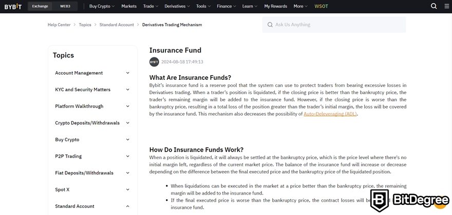 Coinme reviews: Bybit's insurance funds.