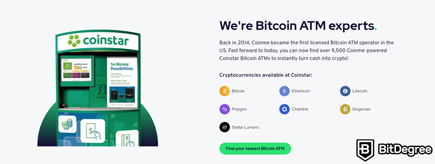 Análise da Coinme: criptomoedas disponíveis na Coinme by Coinstar.